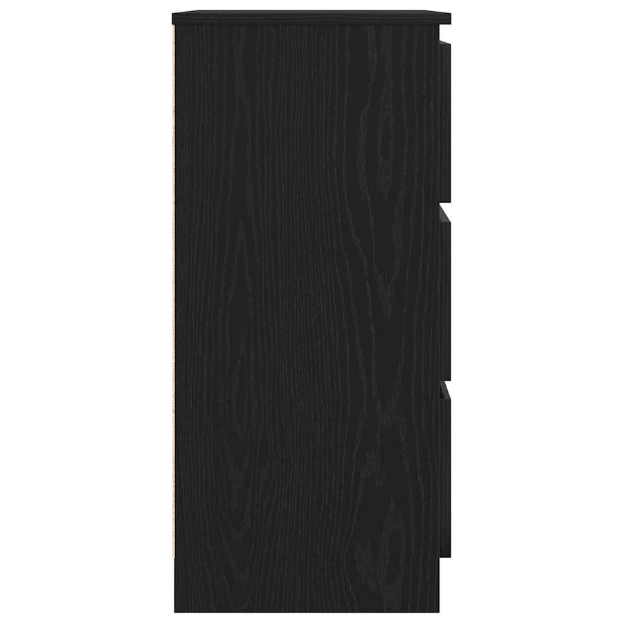Dressoir 60X35X76 Cm Bewerkt Hout Kleurig Zwart eiken