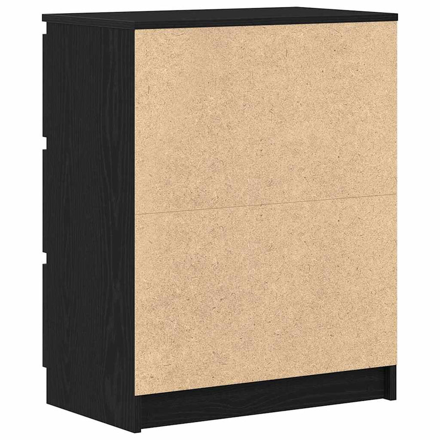 Dressoir 60X35X76 Cm Bewerkt Hout Kleurig Zwart eiken