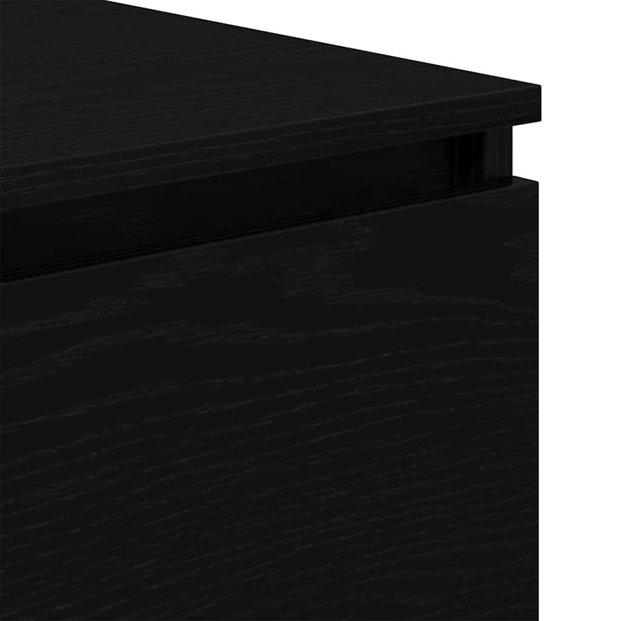 Dressoir 60X35X76 Cm Bewerkt Hout Kleurig Zwart eiken