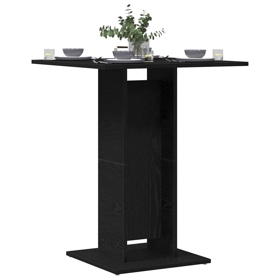 Bistrotafel Zwart Eiken 60x60x75 cm Bewerkt Hout