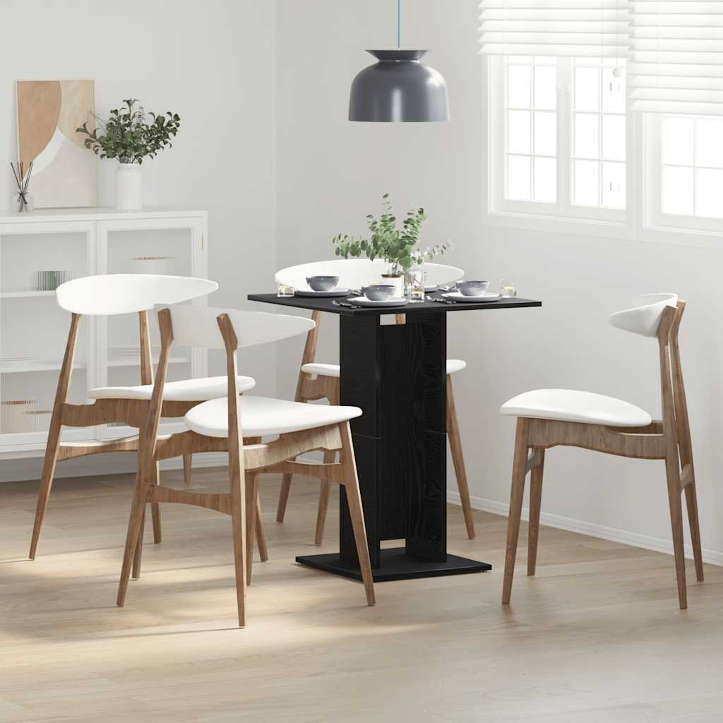 Bistrotafel Zwart Eiken 60x60x75 cm Bewerkt Hout