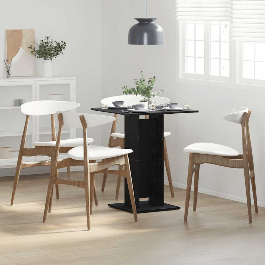 Bistrotafel Zwart Eiken 60x60x75 cm Bewerkt Hout