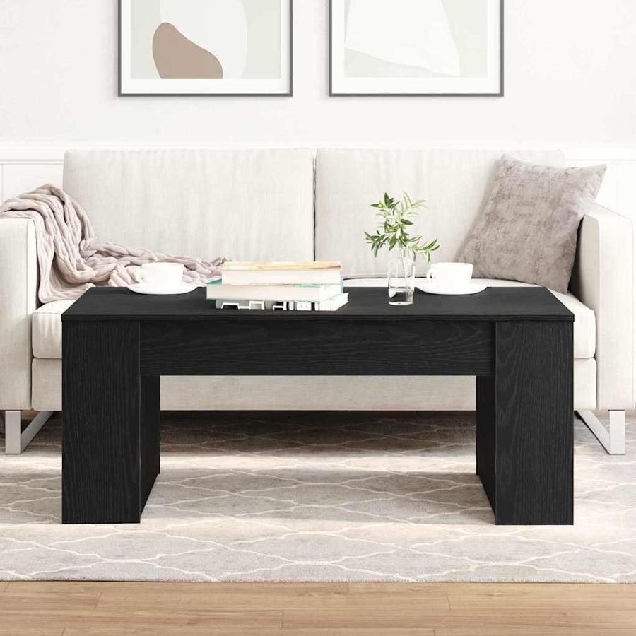 Salontafel Zwart Eiken 102 x 55 x 42 cm Bewerkt hout