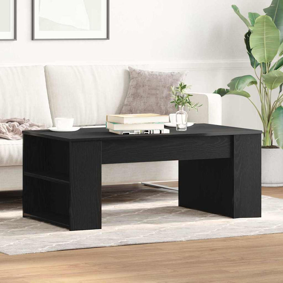 Salontafel Zwart Eiken 102 x 55 x 42 cm Bewerkt hout