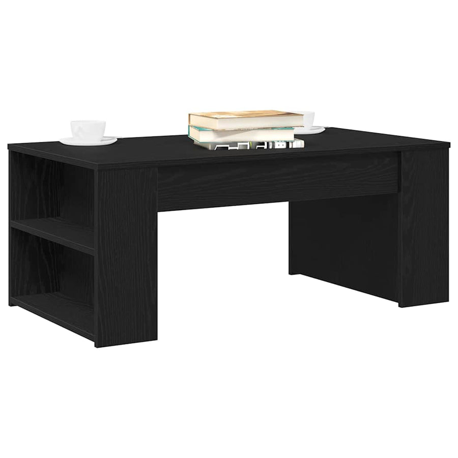 Salontafel Zwart Eiken 102 x 55 x 42 cm Bewerkt hout