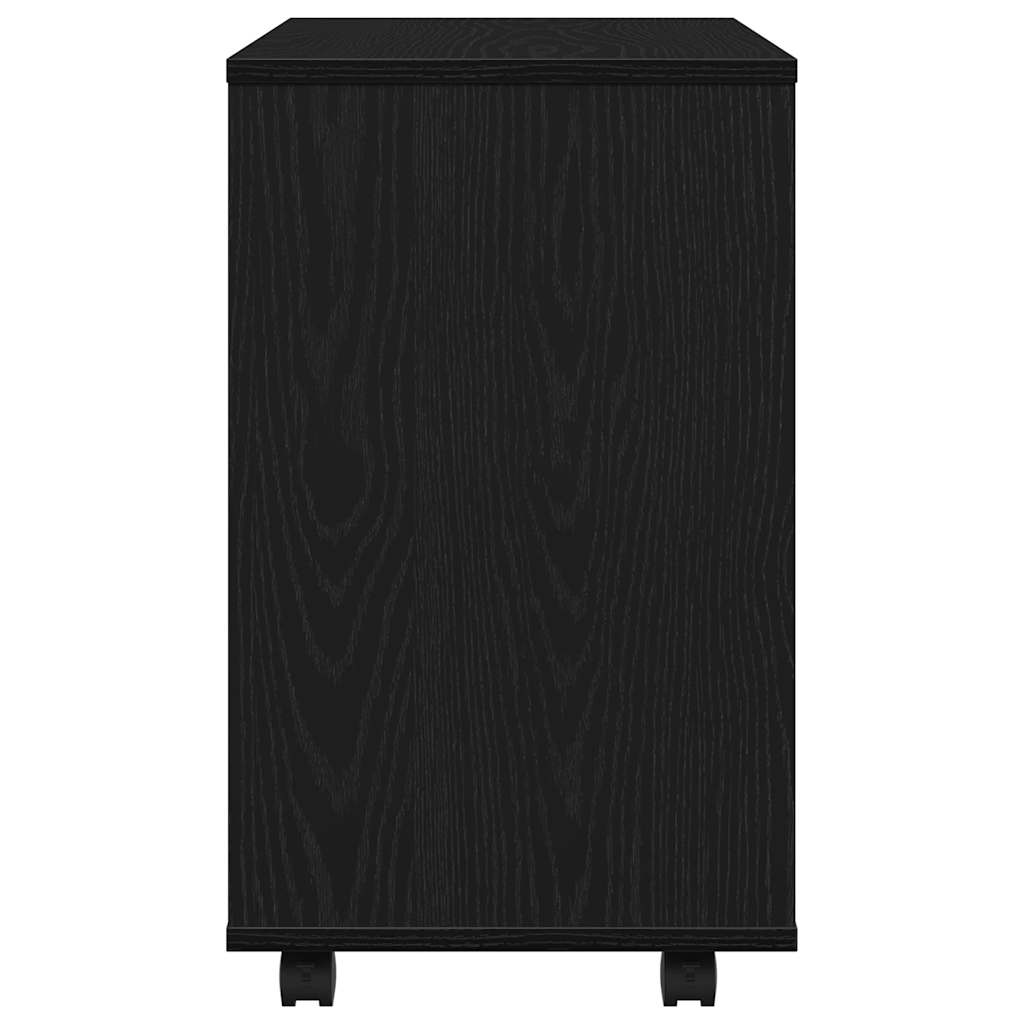 Bijzettafel zwart eiken 70x35x60 cm bewerkt hout