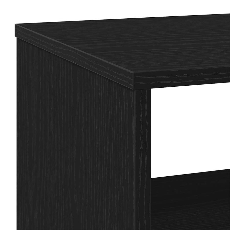 Bijzettafel zwart eiken 70x35x60 cm bewerkt hout