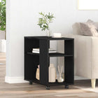 Side table black oak 70x35x60 cm engineered wood