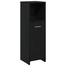 Badkamerkast Zwart Eiken 30x30x95 cm Bewerkt Hout