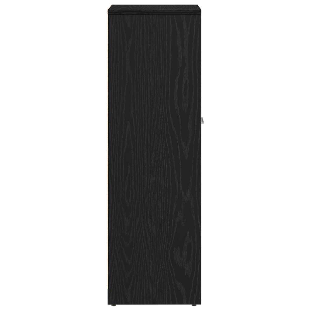 Badkamerkast Zwart Eiken 30x30x95 cm Bewerkt Hout