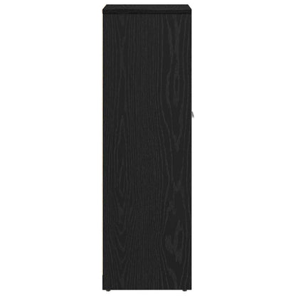 Badkamerkast Zwart Eiken 30x30x95 cm Bewerkt Hout