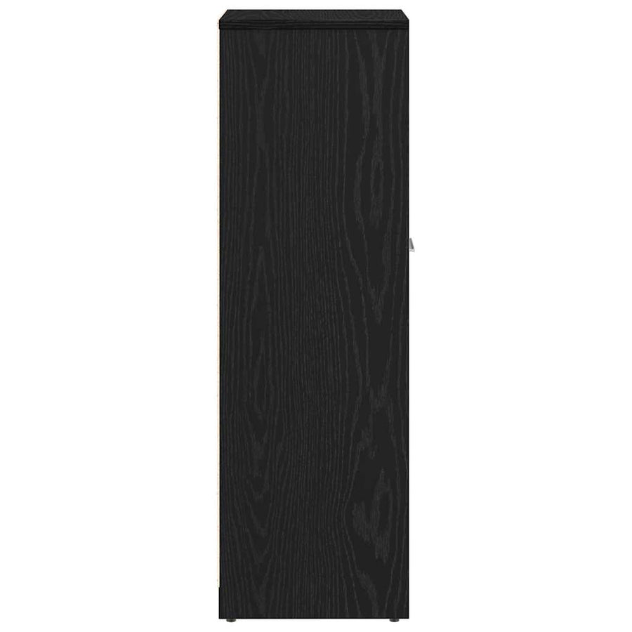 Badkamerkast Zwart Eiken 30x30x95 cm Bewerkt Hout
