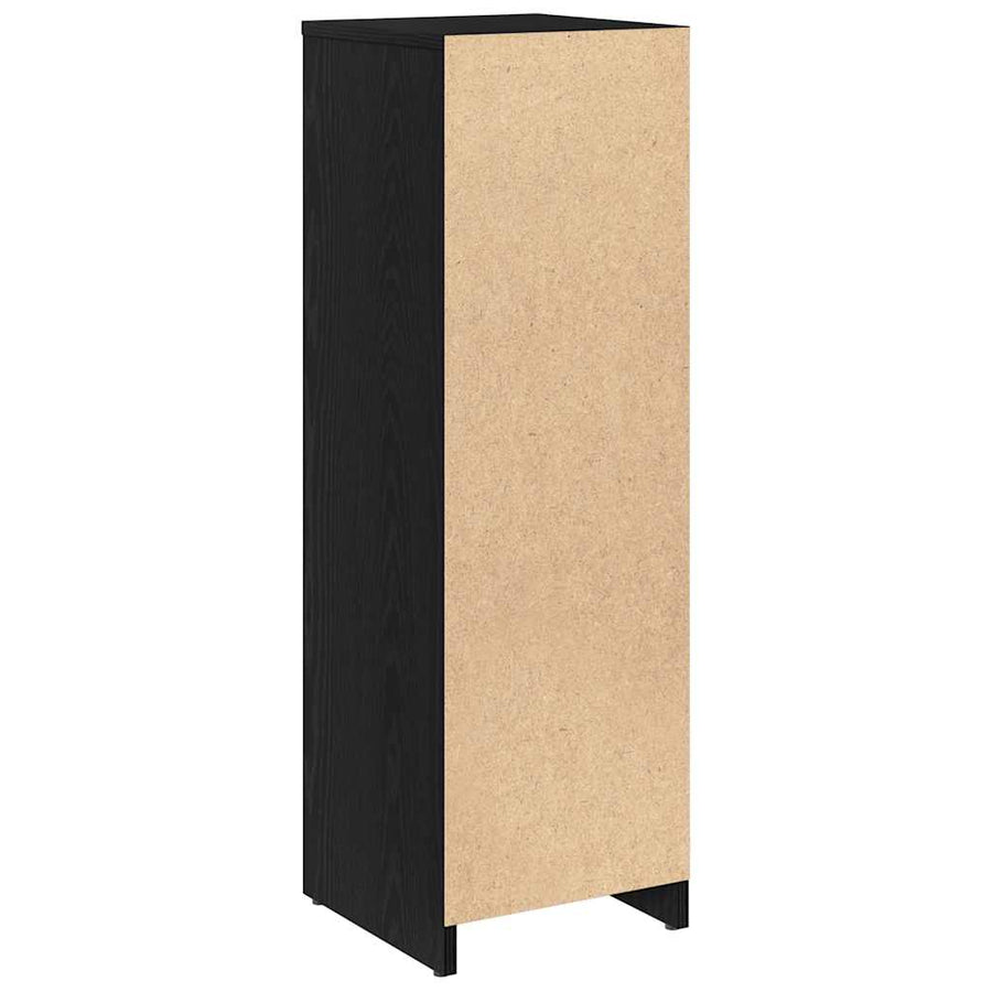 Badkamerkast Zwart Eiken 30x30x95 cm Bewerkt Hout