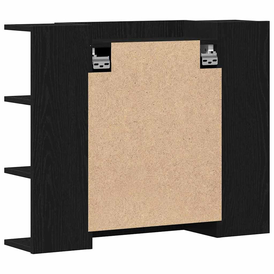 | Spiegelkast | Zwart Eiken 80 x 20,5 x 64 cm Bewerkt hout