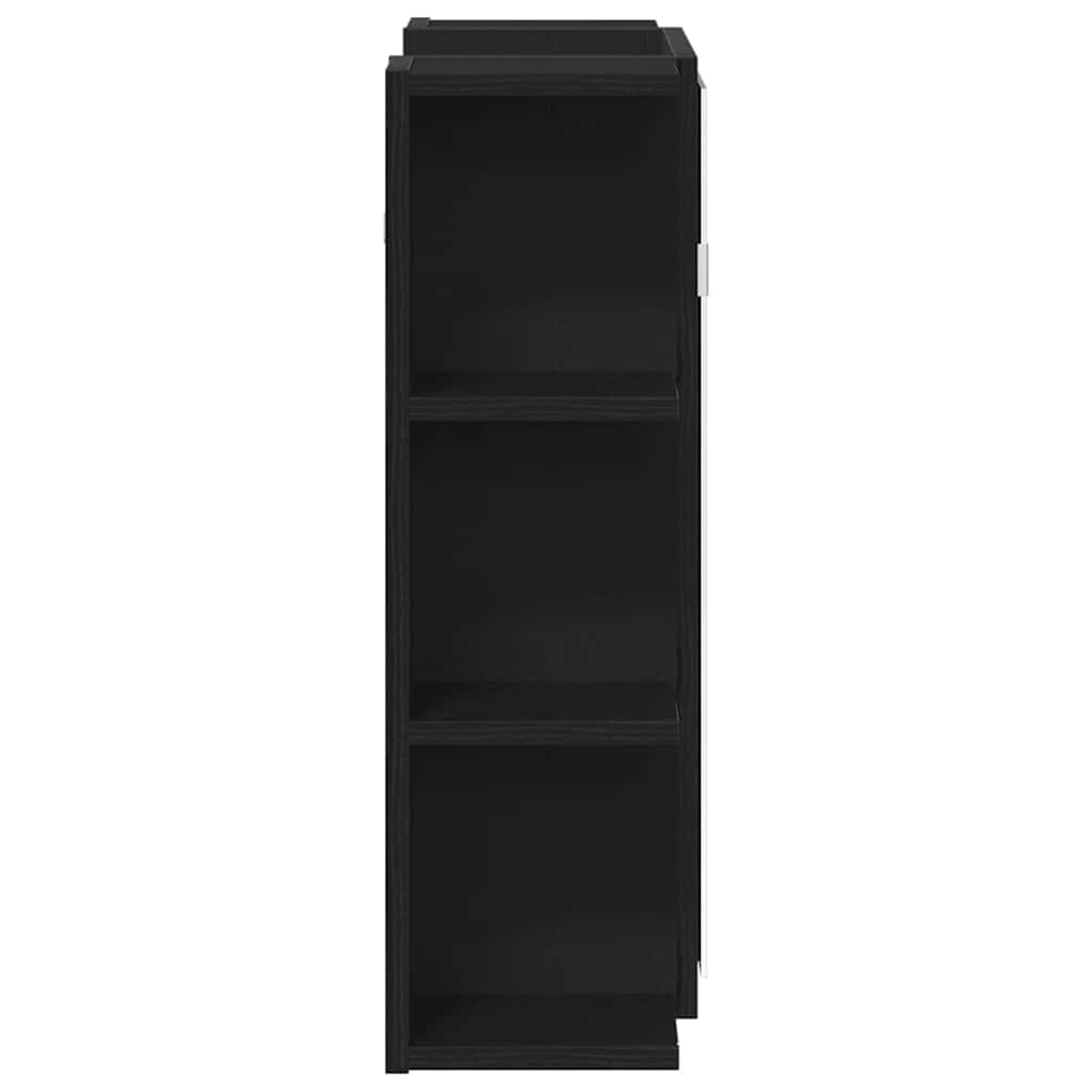 | Spiegelkast | Zwart Eiken 80 x 20,5 x 64 cm Bewerkt hout