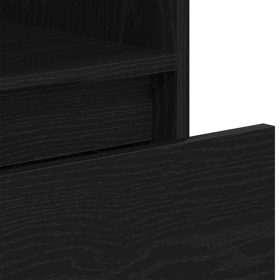 Boekenkast Zwart Eiken 36 x 30 x 171 cm Bewerkt hout