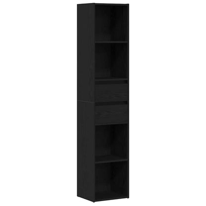 Boekenkast Zwart Eiken 36 x 30 x 171 cm Bewerkt hout