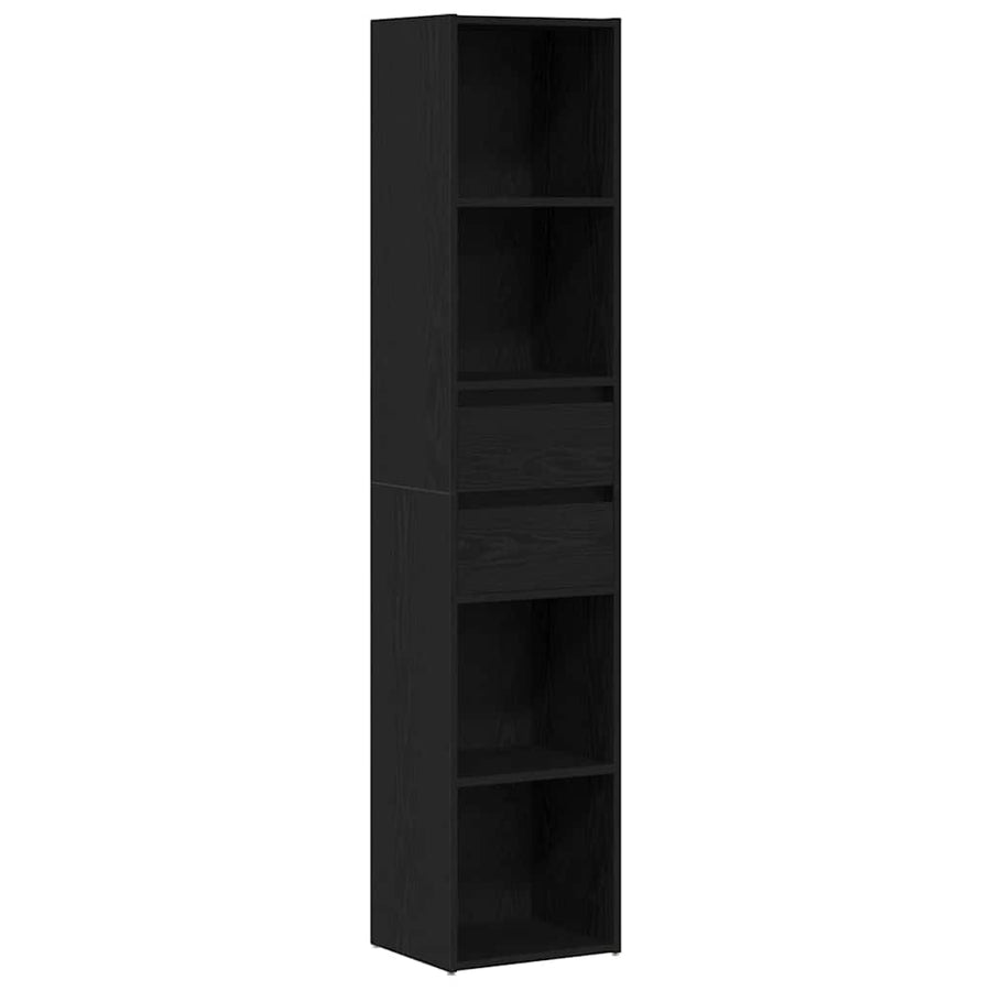 Boekenkast Zwart Eiken 36 x 30 x 171 cm Bewerkt hout