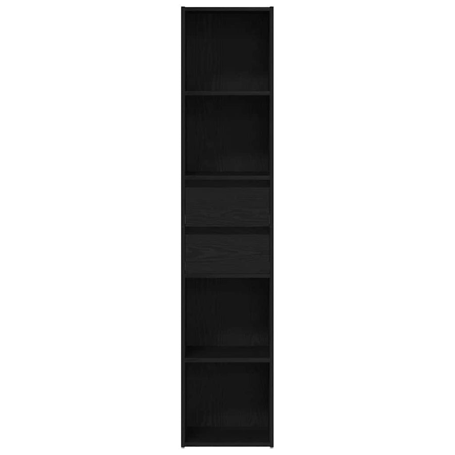 Boekenkast Zwart Eiken 36 x 30 x 171 cm Bewerkt hout