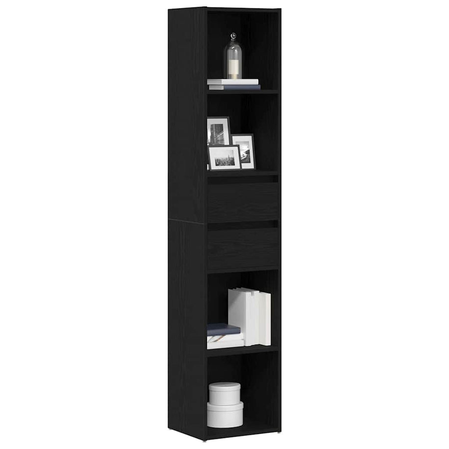 Boekenkast Zwart Eiken 36 x 30 x 171 cm Bewerkt hout