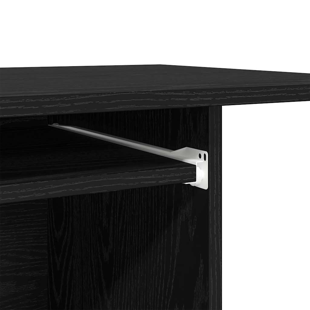 Computerbureau Zwart Eiken 80x50x75 cm Bewerkt Hout