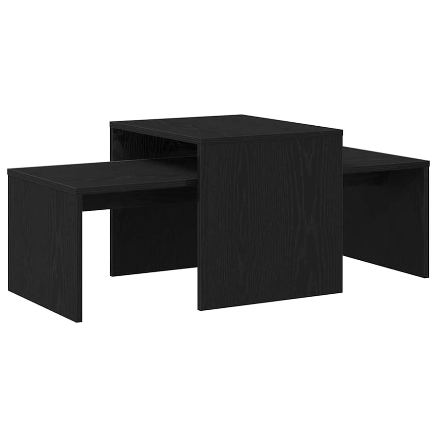 Nesttafels Zwart Eiken 100 x 48 x 40 cm Bewerkt hout