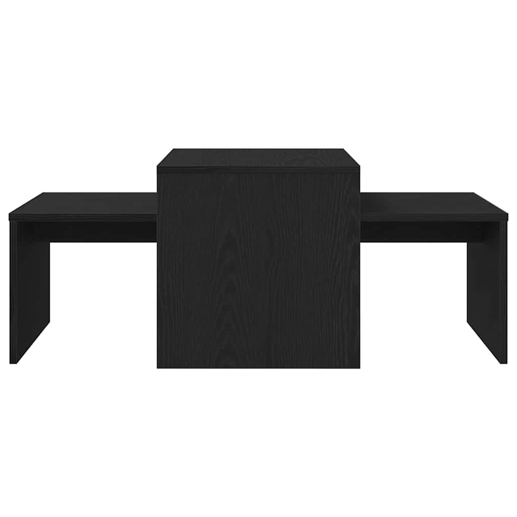 Nesttafels Zwart Eiken 100 x 48 x 40 cm Bewerkt hout