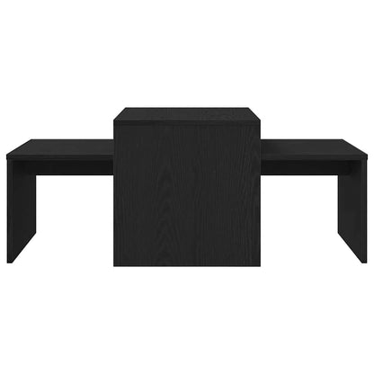 Nesttafels Zwart Eiken 100 x 48 x 40 cm Bewerkt hout