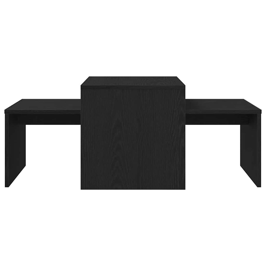 Nesttafels Zwart Eiken 100 x 48 x 40 cm Bewerkt hout