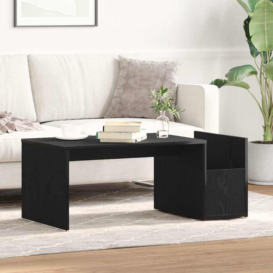 Salontafel Zwart Eiken 90 x 45 x 35 cm Bewerkt hout