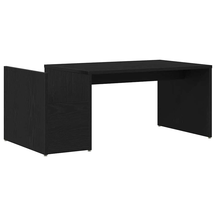Salontafel Zwart Eiken 90 x 45 x 35 cm Bewerkt hout