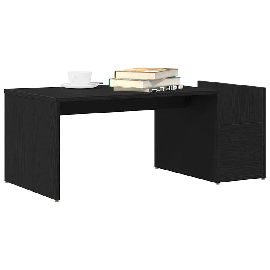 Salontafel Zwart Eiken 90 x 45 x 35 cm Bewerkt hout