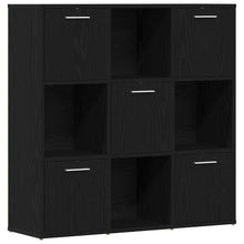 Boekenkast 90x28x90 cm bewerkt hout zwart eikenkleur