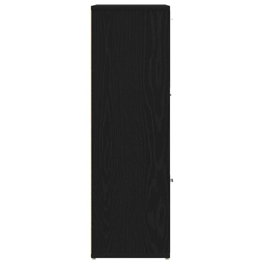 Boekenkast 90x28x90 cm bewerkt hout zwart eikenkleur
