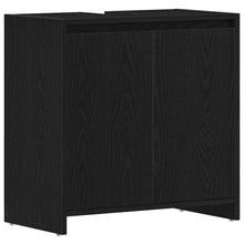 Badkamerkast 60x33x60 cm spaanplaat zwart eikenkleurig