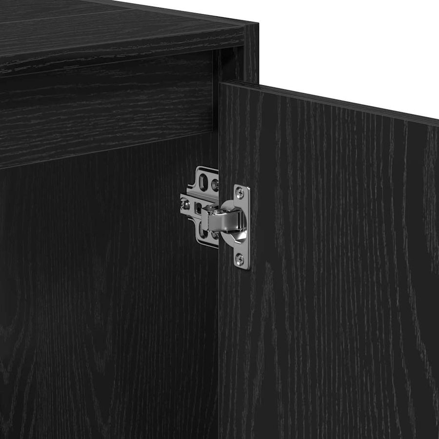 Badkamer Kast Zwart Eiken 60 x 33 x 60 cm Bewerkt hout