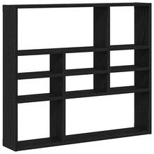 Wandschap 90x16x78 cm bewerkt hout zwart eikenkleur