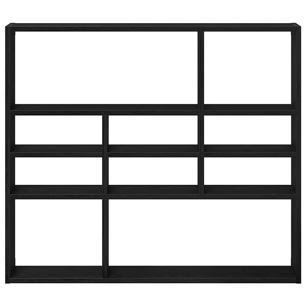 Wandschap 90x16x78 cm bewerkt hout zwart eikenkleur