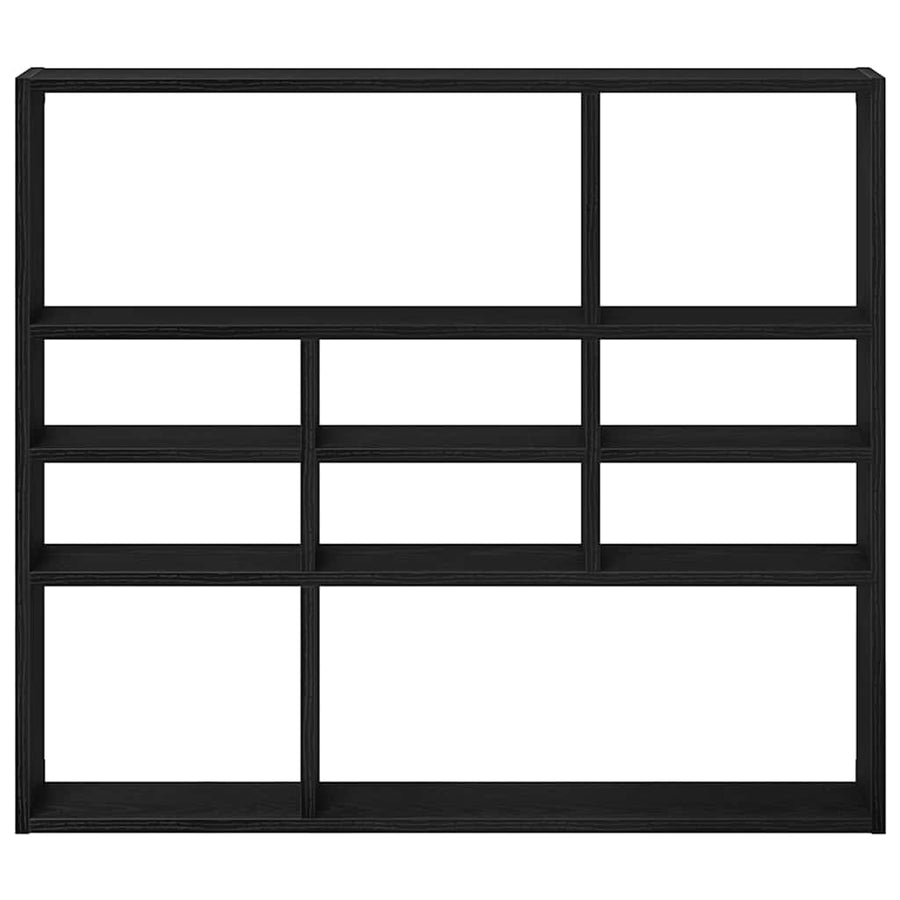 Wandschap 90x16x78 cm bewerkt hout zwart eikenkleur