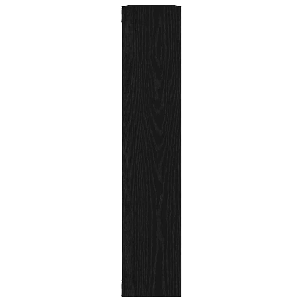Wandschap 90x16x78 cm bewerkt hout zwart eikenkleur