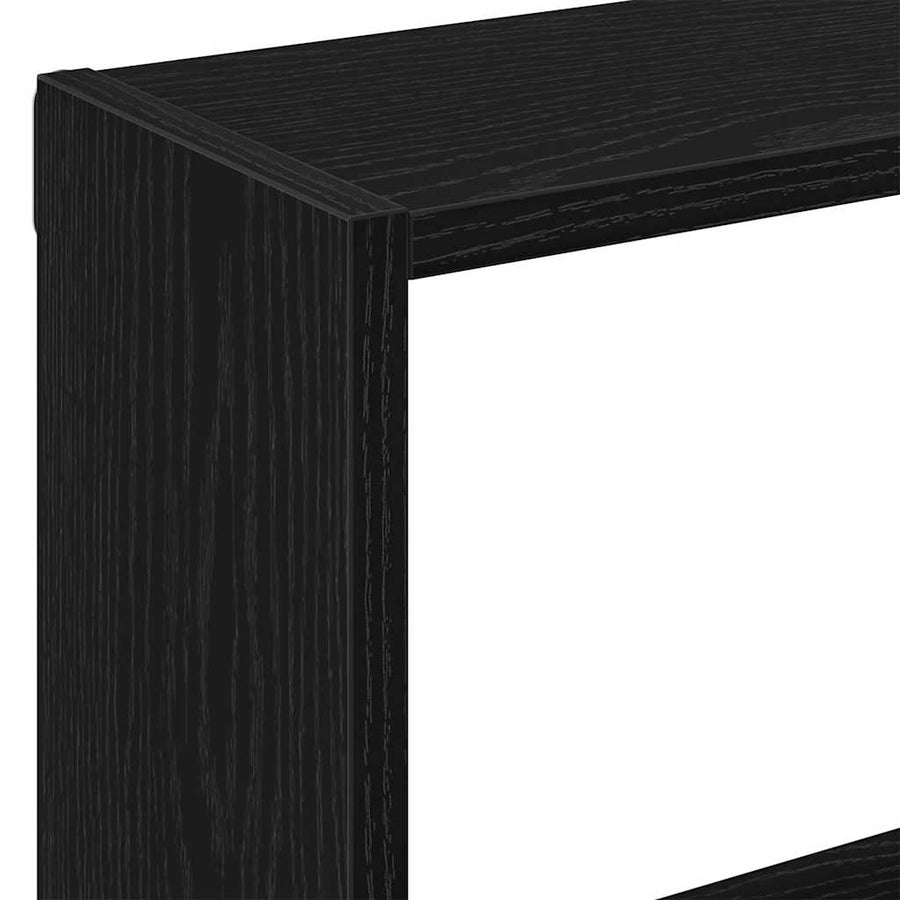 Wandschap 90x16x78 cm bewerkt hout zwart eikenkleur
