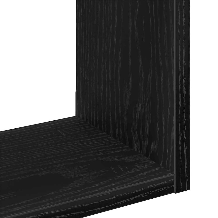 Wandschap 90x16x78 cm bewerkt hout zwart eikenkleur