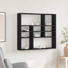 Wandschap 90x16x78 cm bewerkt hout zwart eiken