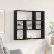 Wandschap 90x16x78 cm bewerkt hout zwart eiken