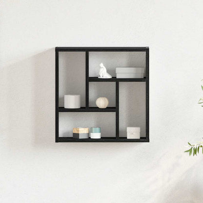 Wandplank 45x16x45 cm spaanplaat zwart eikenkleurig