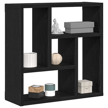 Wandplank 45x16x45 cm spaanplaat zwart eikenkleurig