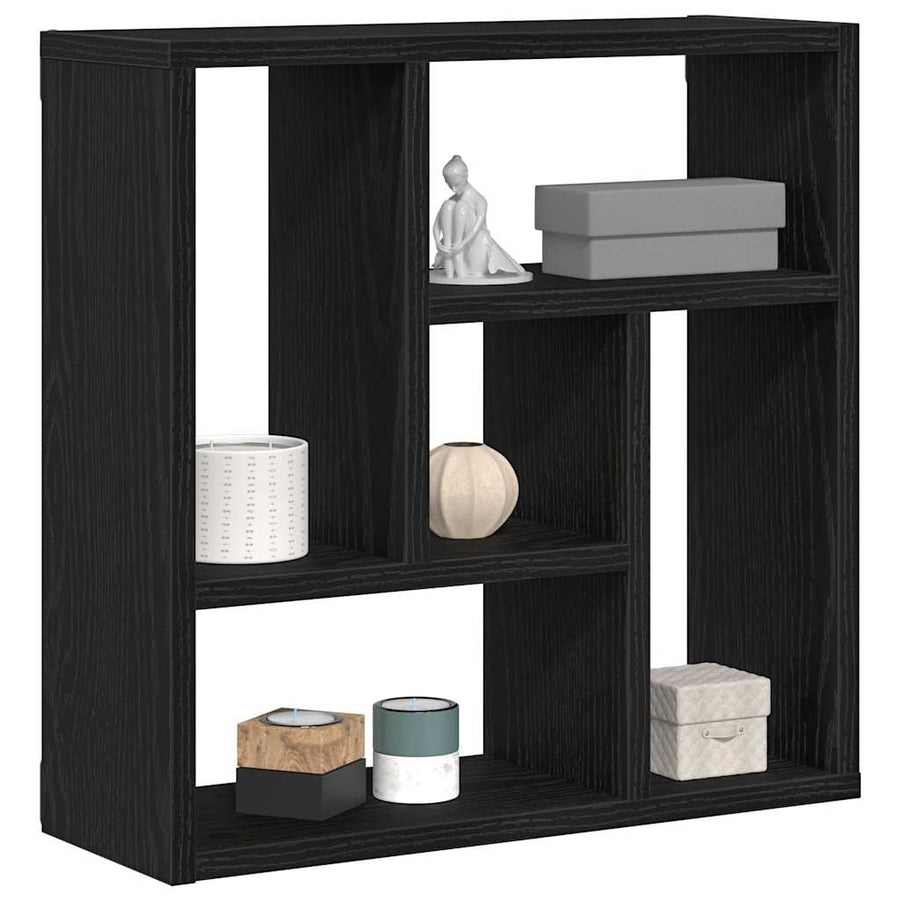 Wandplank 45x16x45 cm spaanplaat zwart eikenkleurig