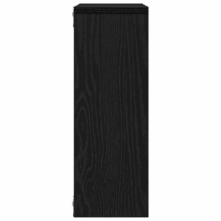 Wandplank 45x16x45 cm spaanplaat zwart eikenkleurig