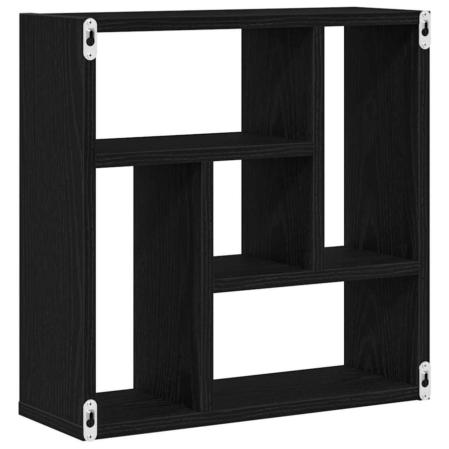 Wandplank 45x16x45 cm spaanplaat zwart eikenkleurig