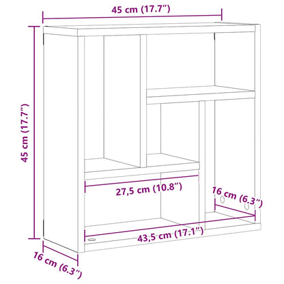 Wandplank 45x16x45 cm spaanplaat zwart eikenkleurig